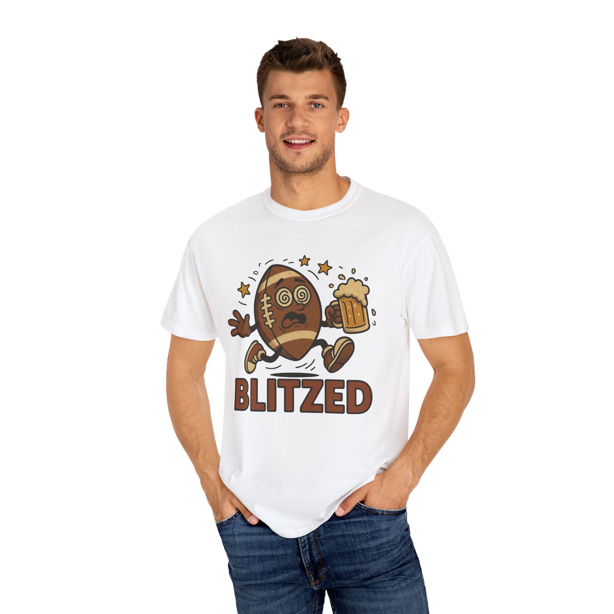 Blitzed Graphic Tee – Funny Football Beer T-Shirt