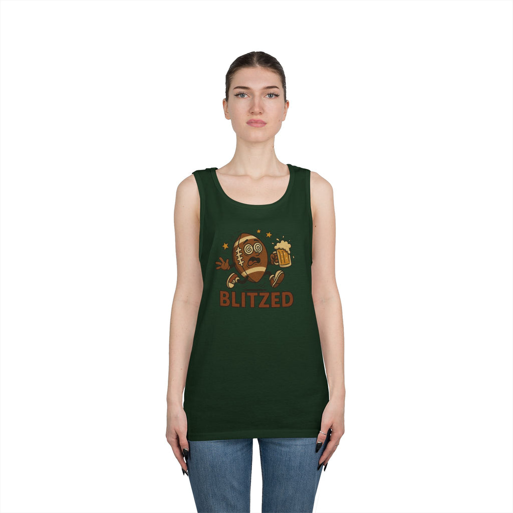 Blitzed Graphic Tank Top – Funny Football Beer T-Shirt