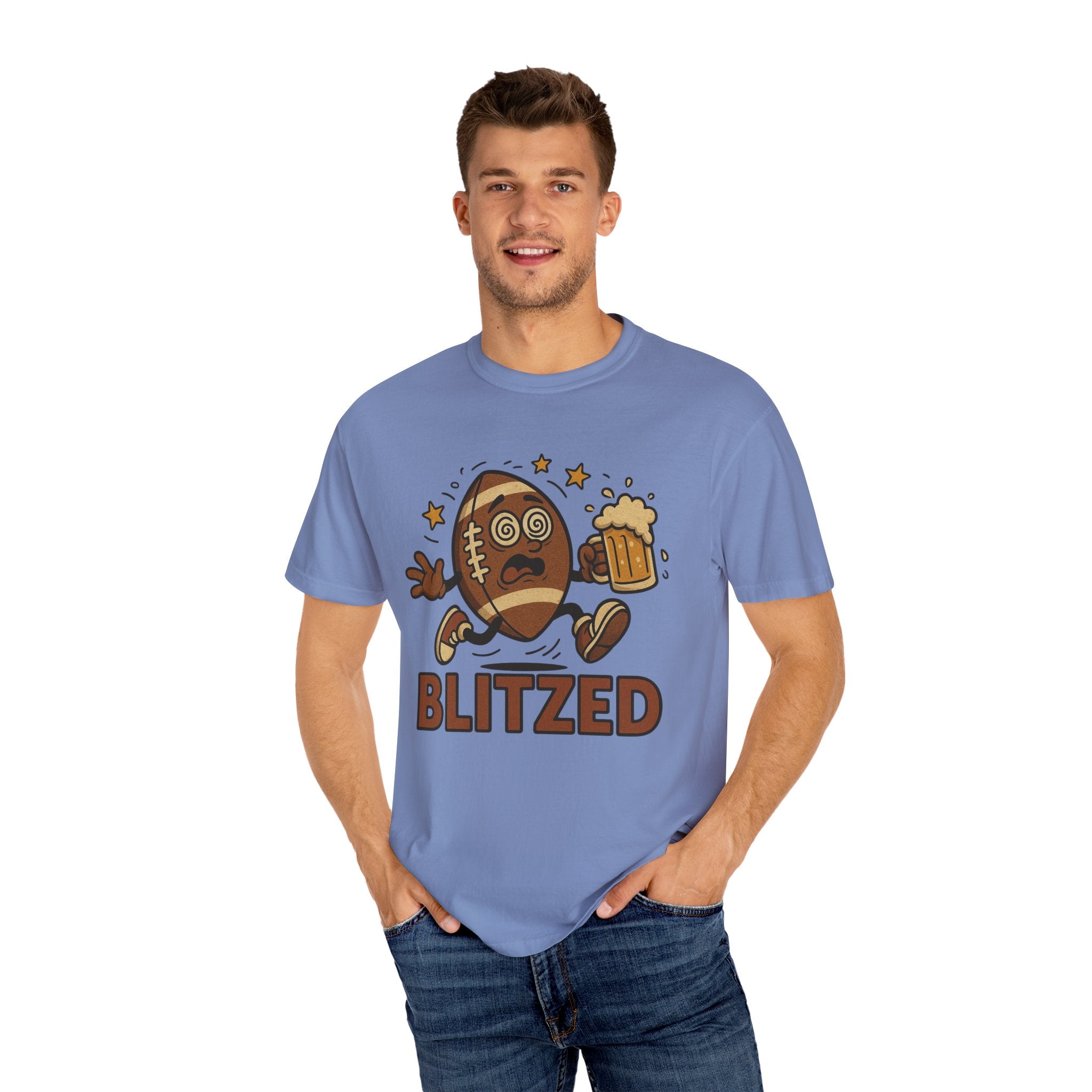 Blitzed Graphic Tee – Funny Football Beer T-Shirt