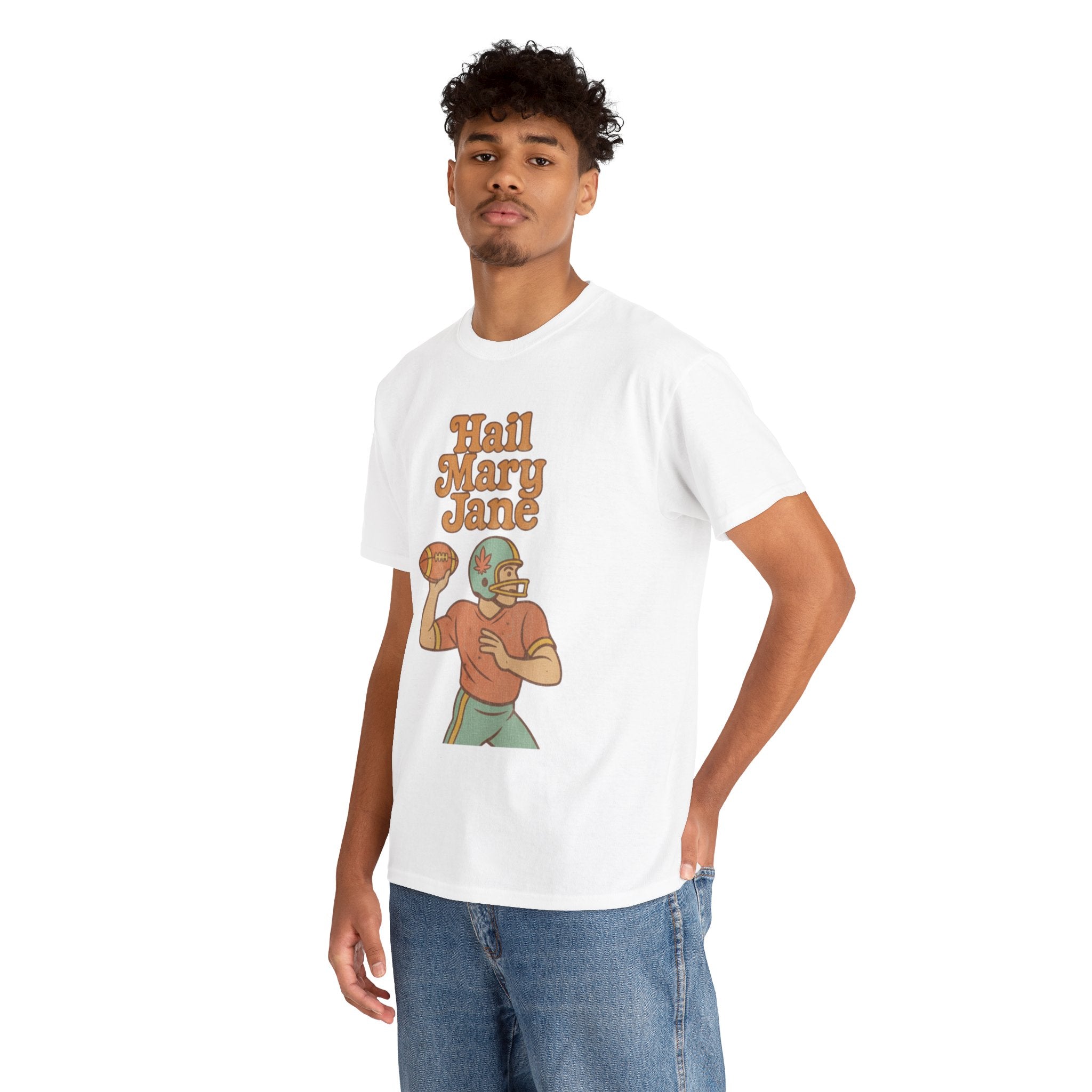 Hail Mary Jane T-Shirt – Retro Funny Football 420 Graphic Tee for Men & Women