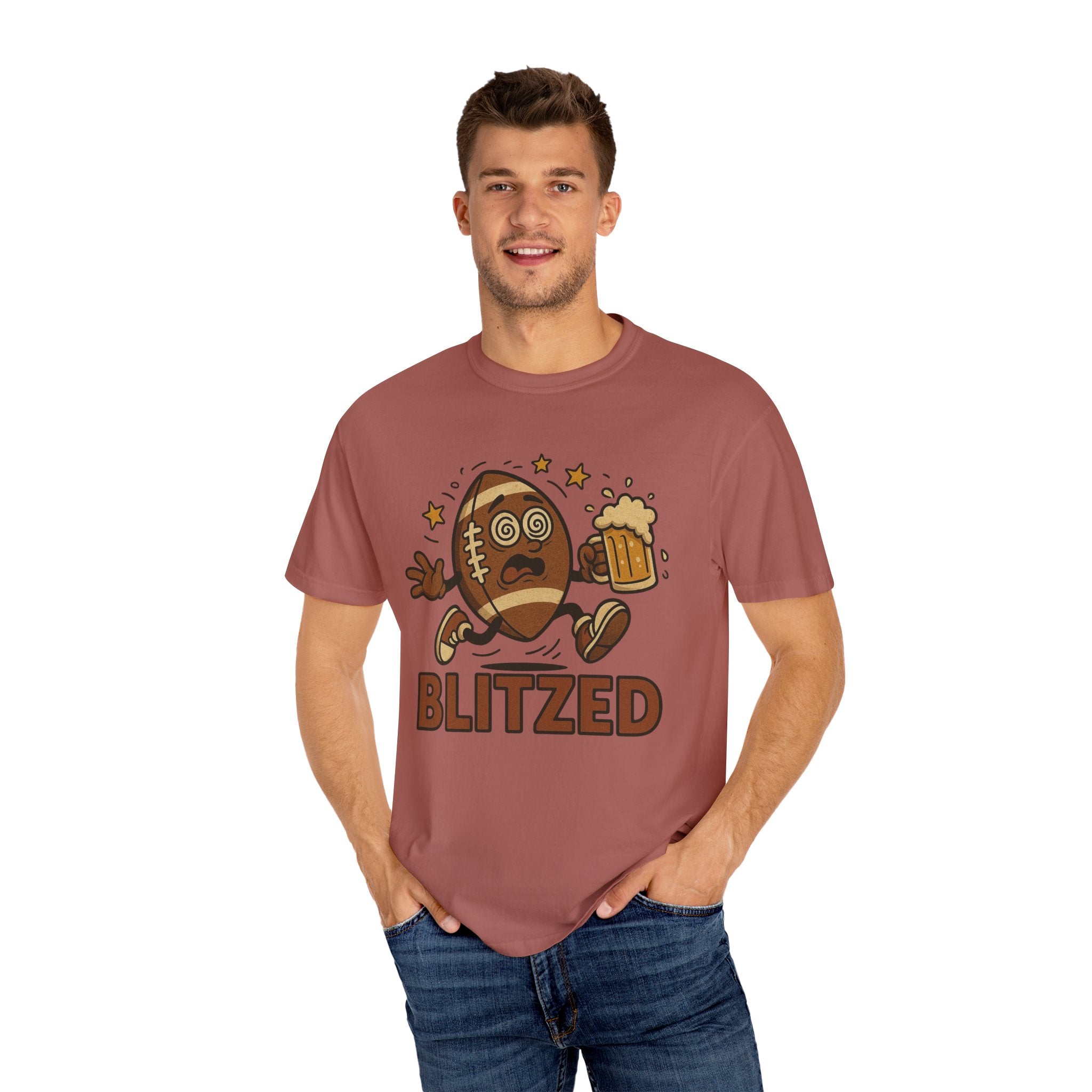 Blitzed Graphic Tee – Funny Football Beer T-Shirt