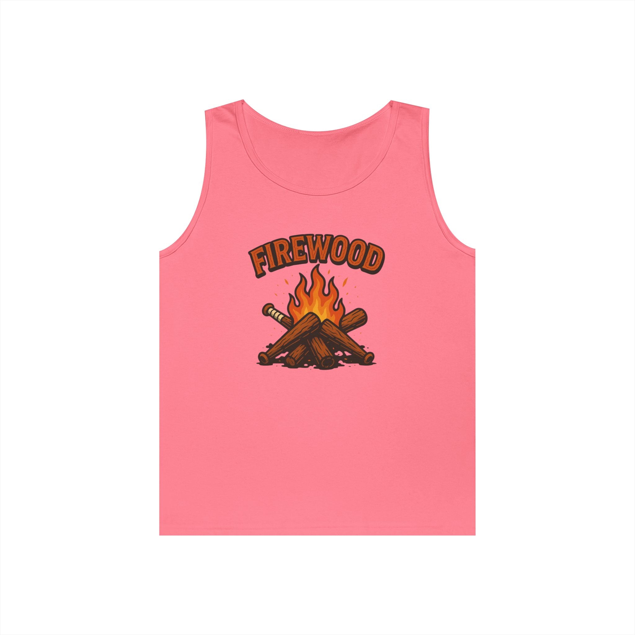 Firewood Baseball Tank Top – Retro Campfire Graphic Shirt