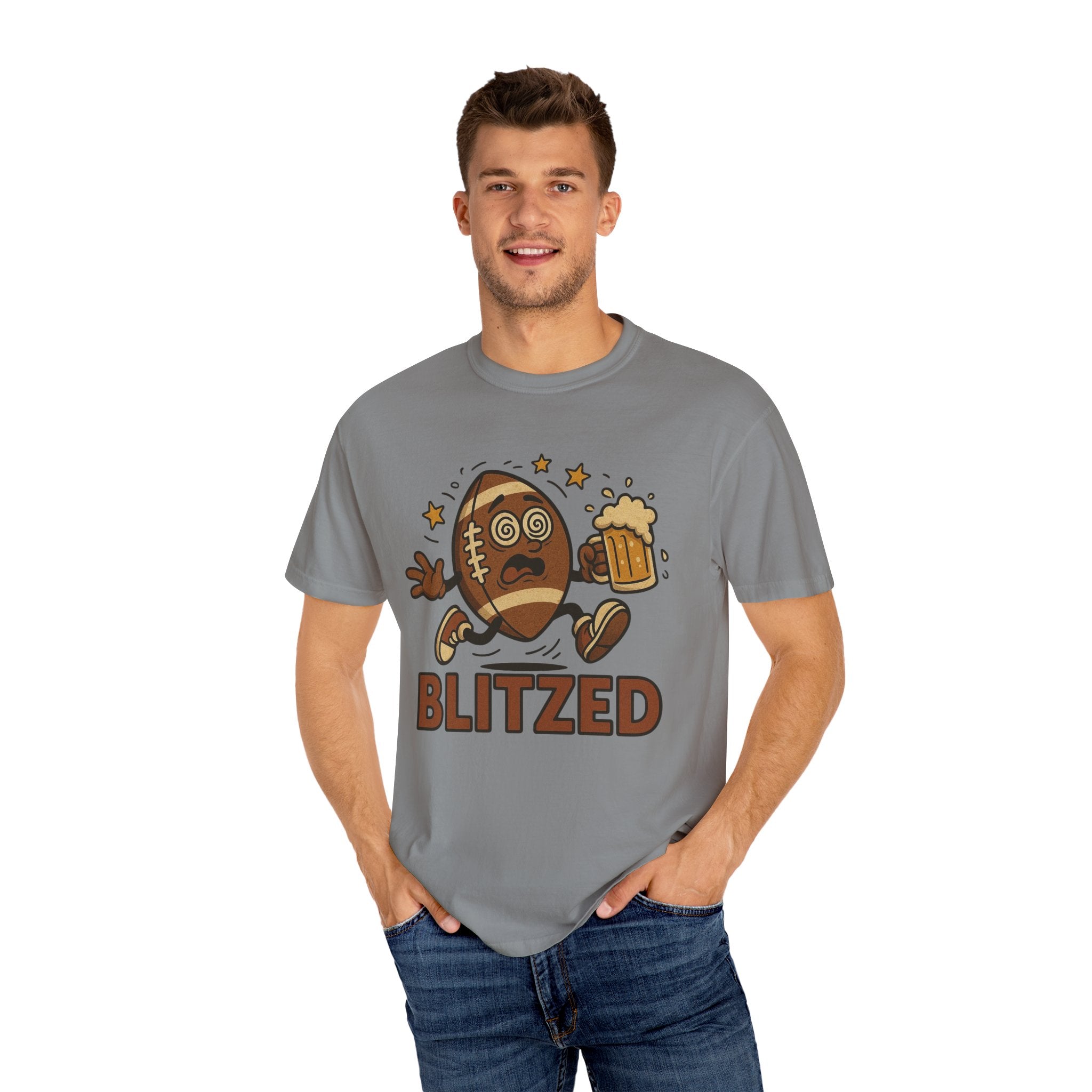 Blitzed Graphic Tee – Funny Football Beer T-Shirt