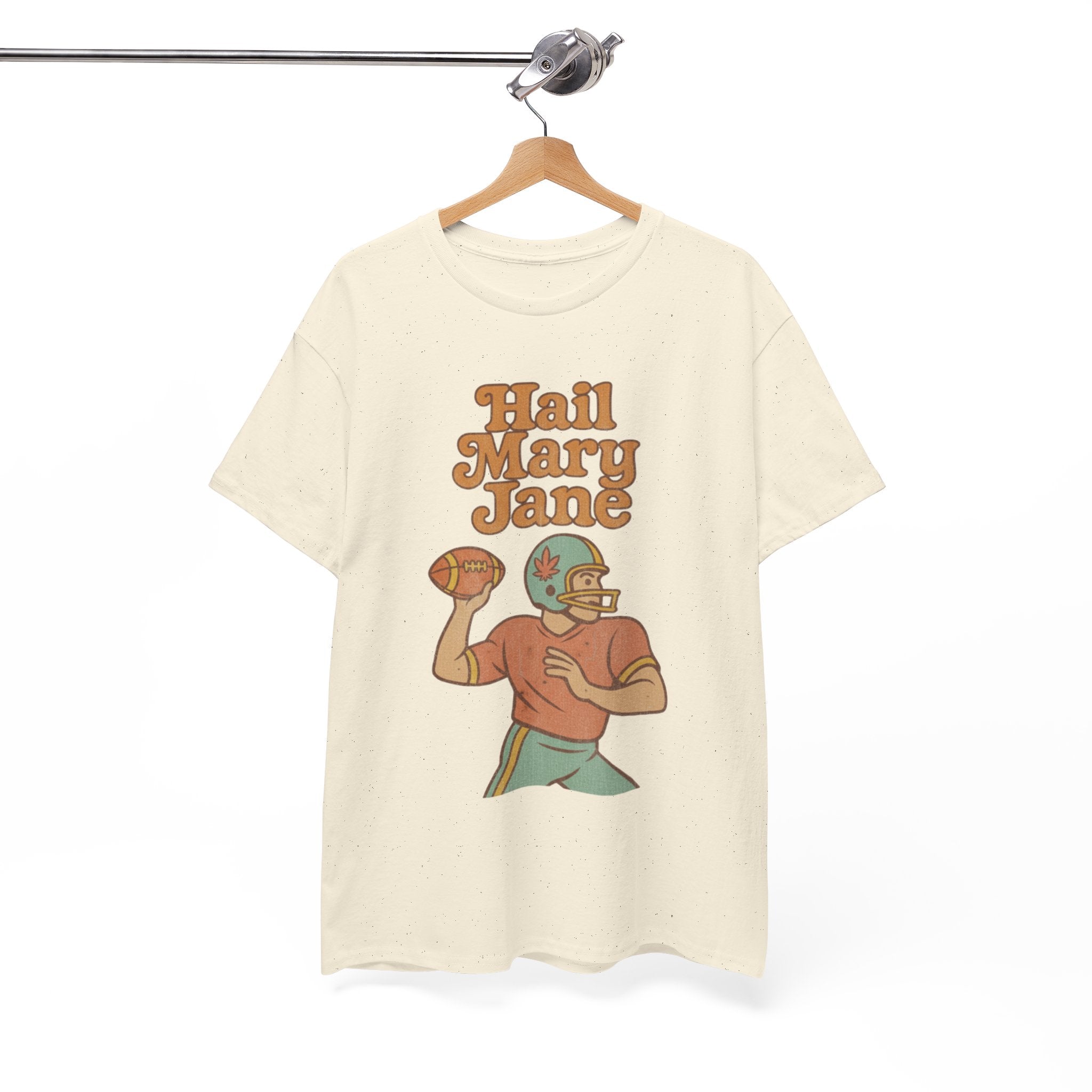Hail Mary Jane T-Shirt – Retro Funny Football 420 Graphic Tee for Men & Women