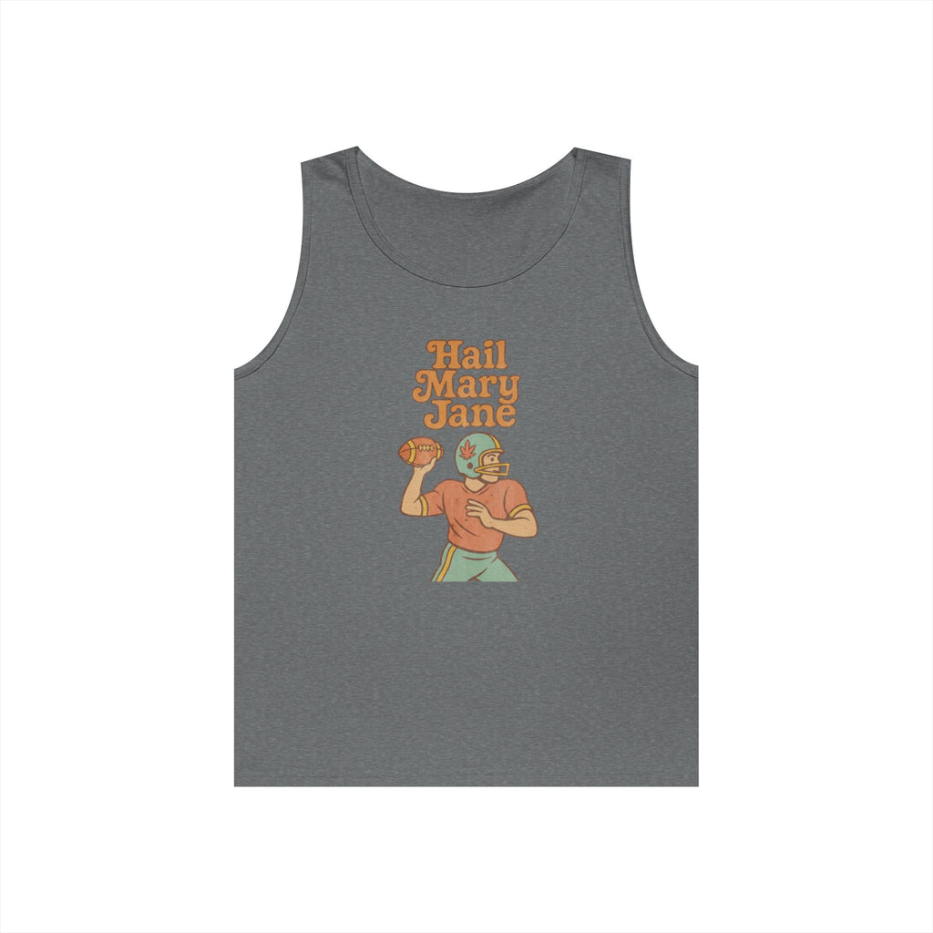 Hail Mary Jane Tank Top – Retro Funny Football 420 Graphic Tee for Men & Women