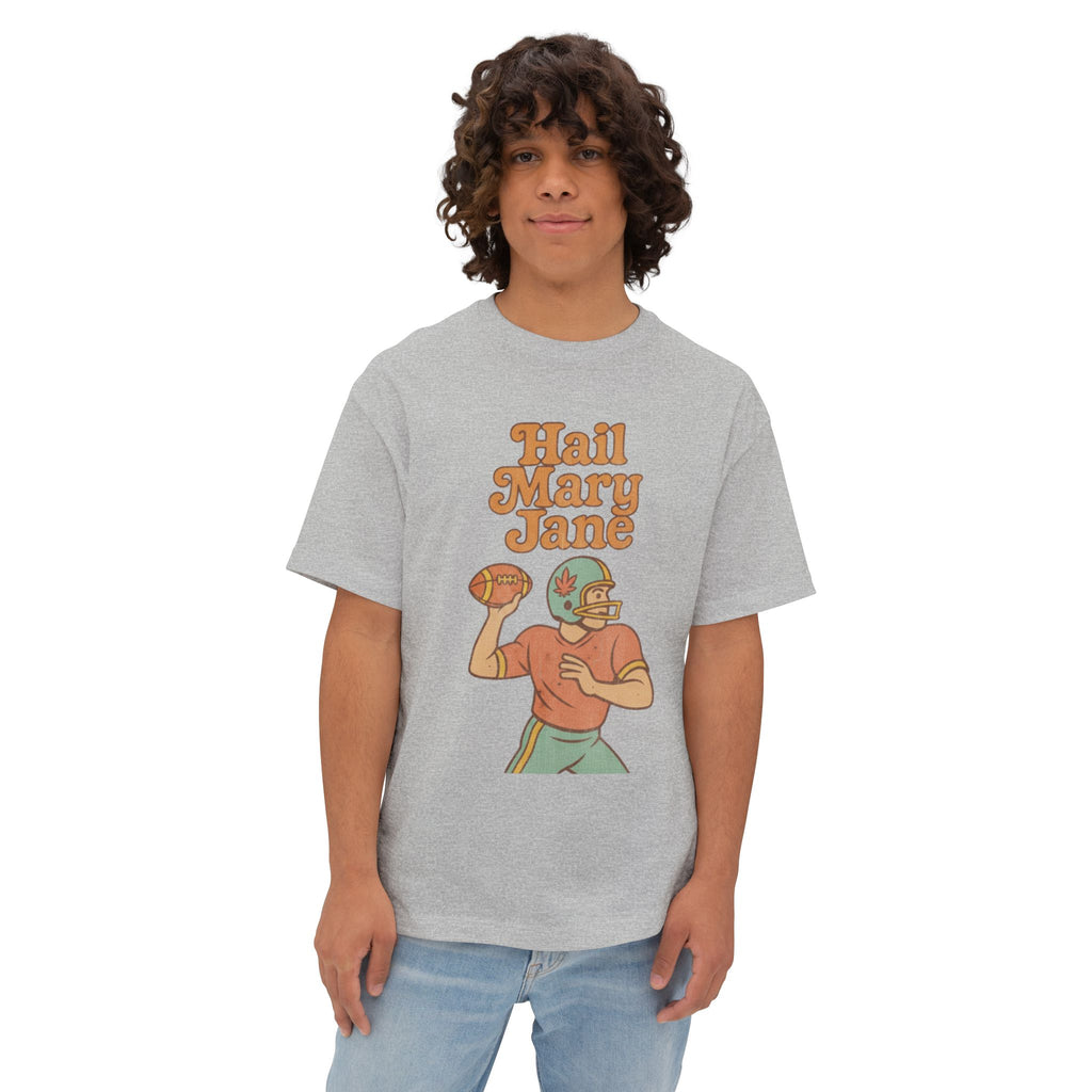 Hail Mary Jane, Unisex Oversized Boxy Tee, Distressed Style
