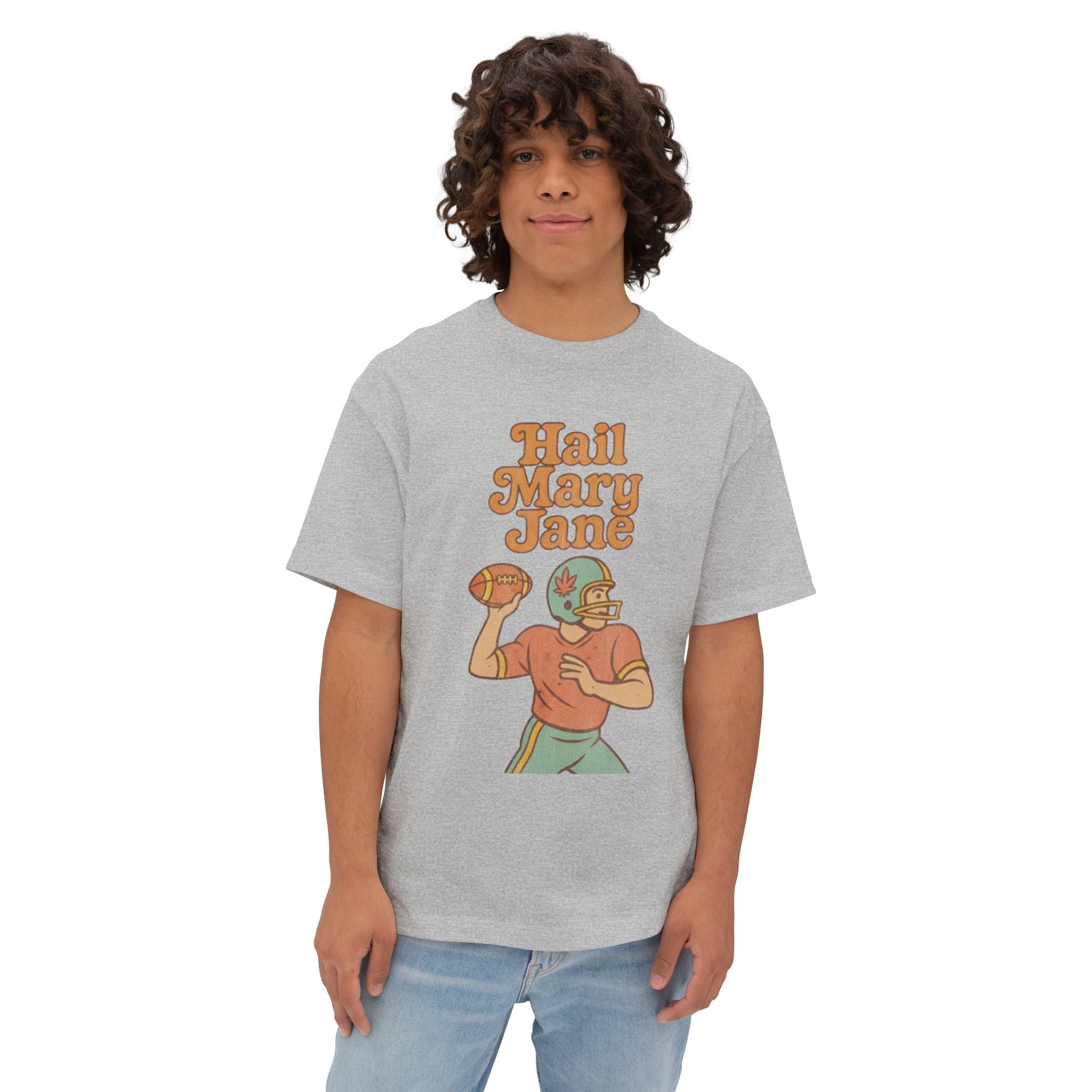 Hail Mary Jane, Unisex Oversized Boxy Tee, Distressed Style