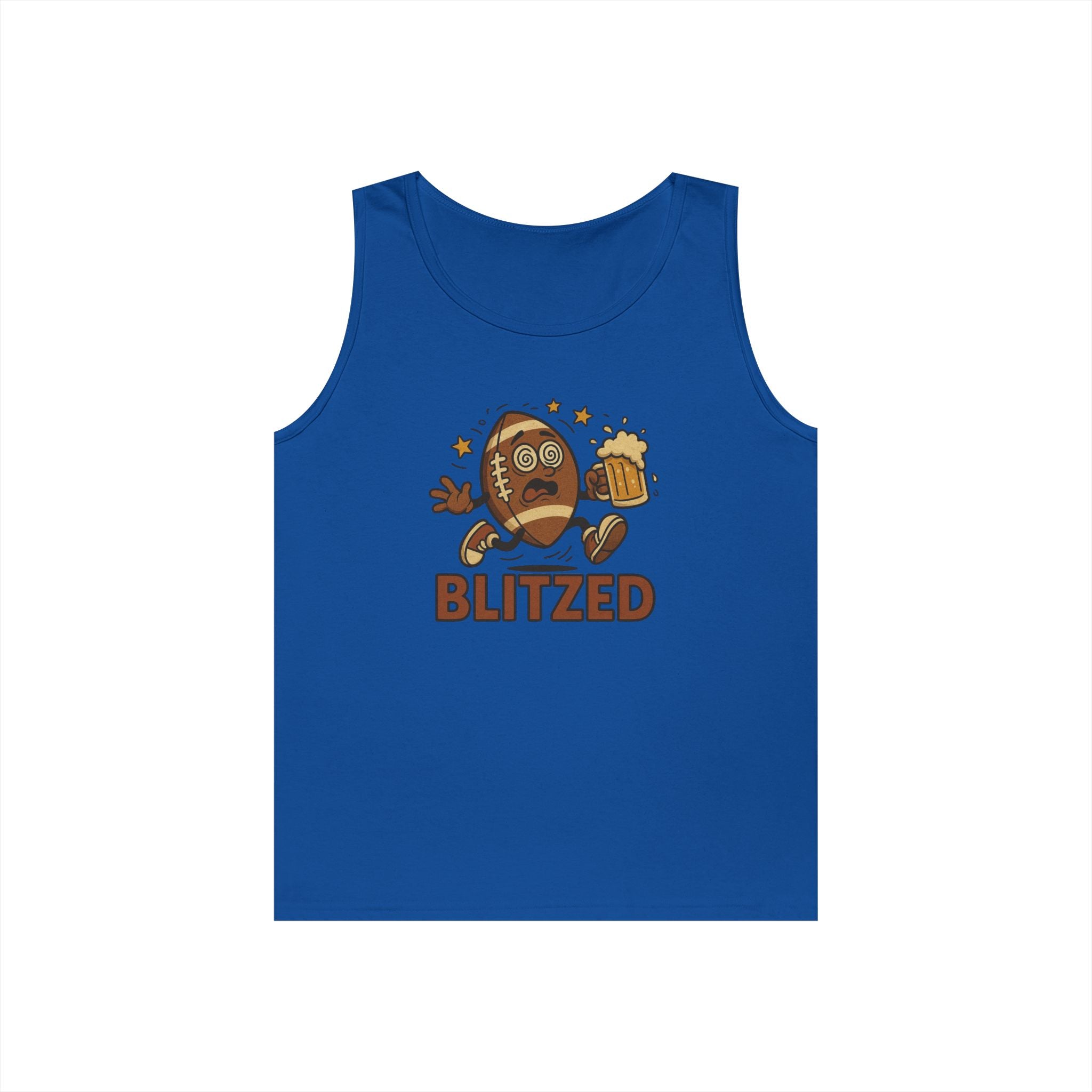 Blitzed Graphic Tank Top – Funny Football Beer T-Shirt