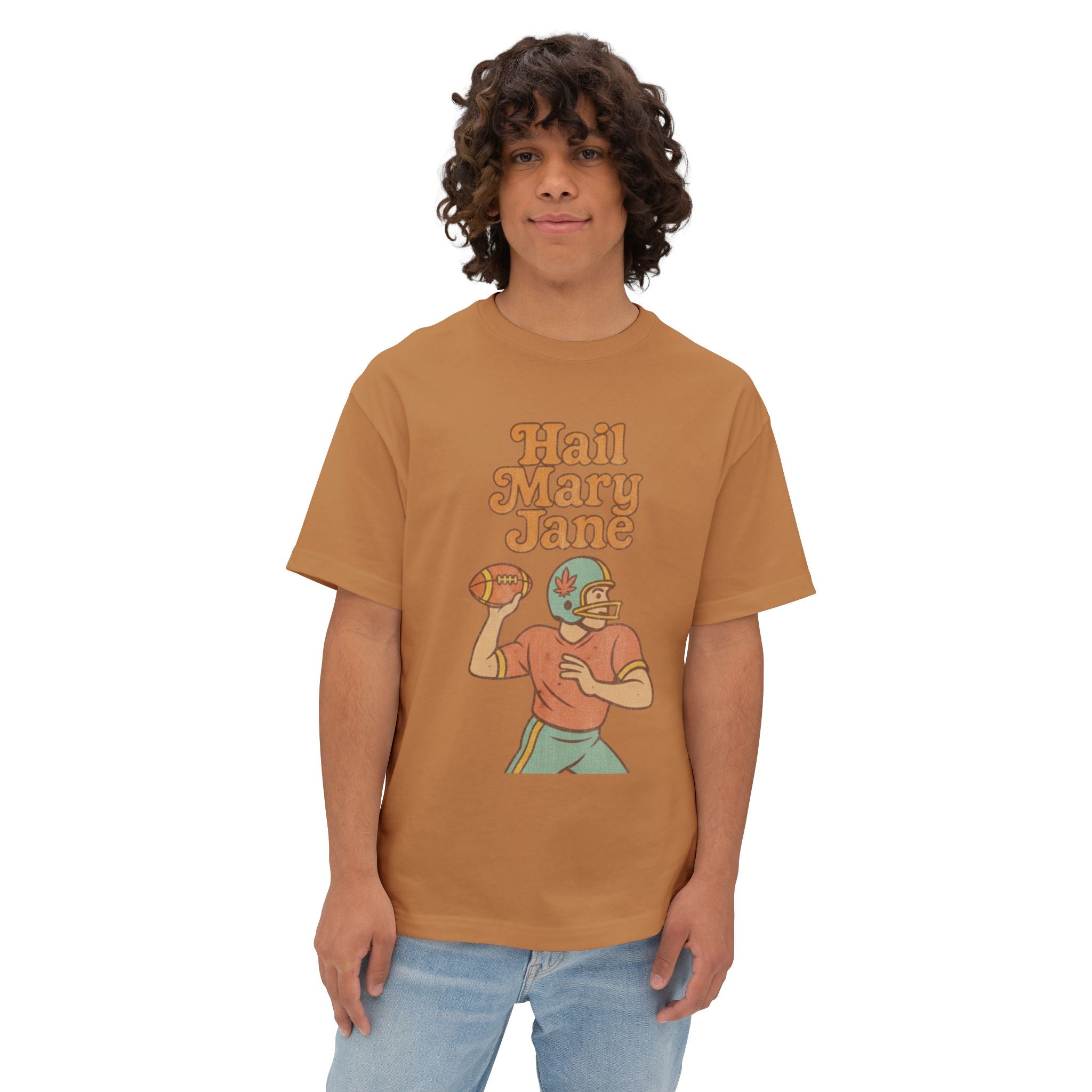 Hail Mary Jane, Unisex Oversized Boxy Tee, Distressed Style