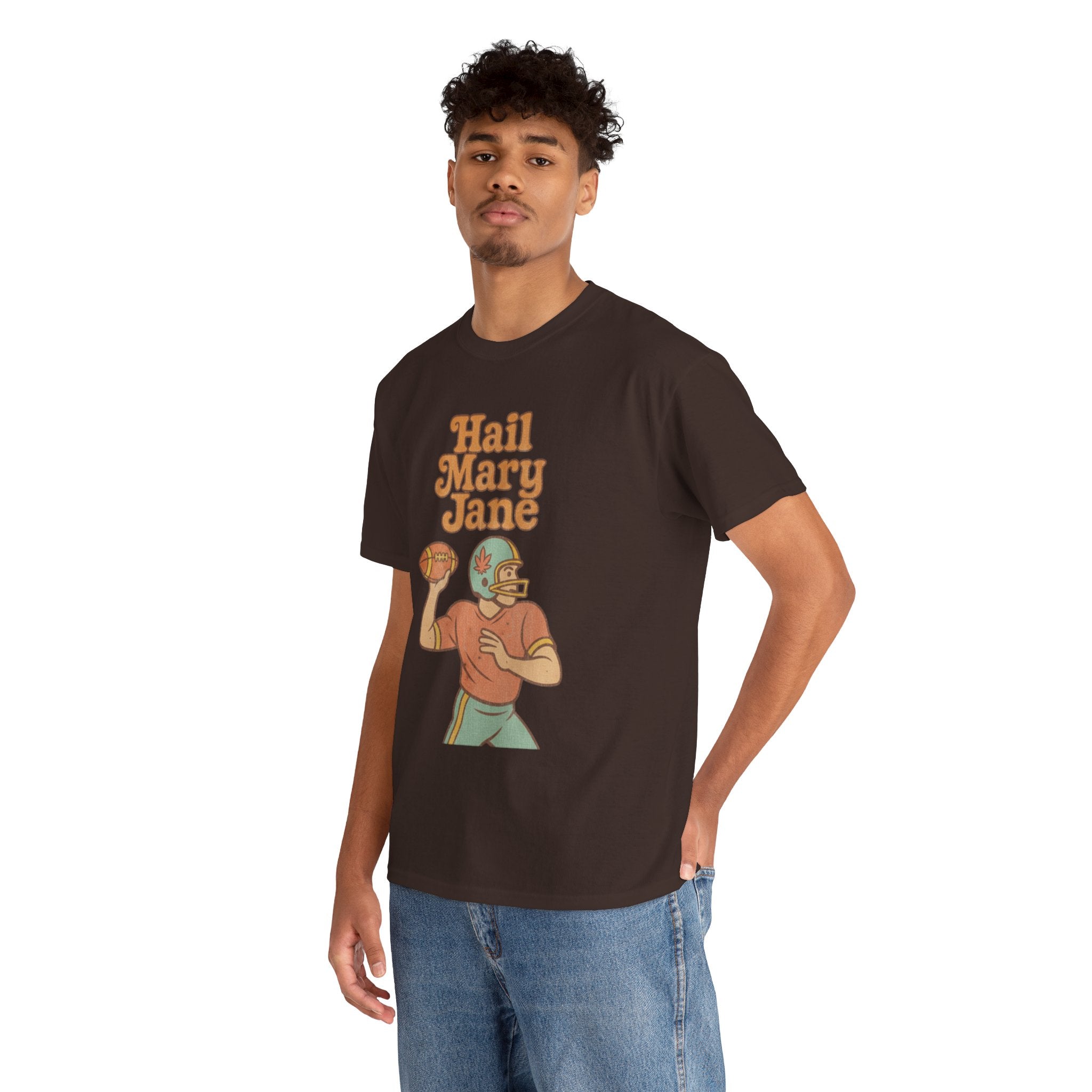 Hail Mary Jane T-Shirt – Retro Funny Football 420 Graphic Tee for Men & Women